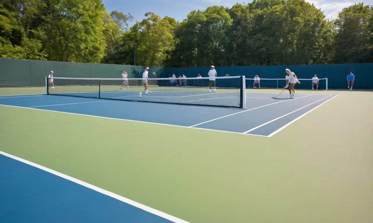 Scène de tennis dynamique et réaliste
