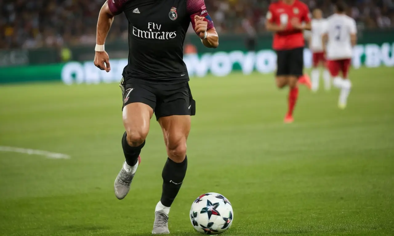 Cristiano Ronaldo en pleine action sur le terrain