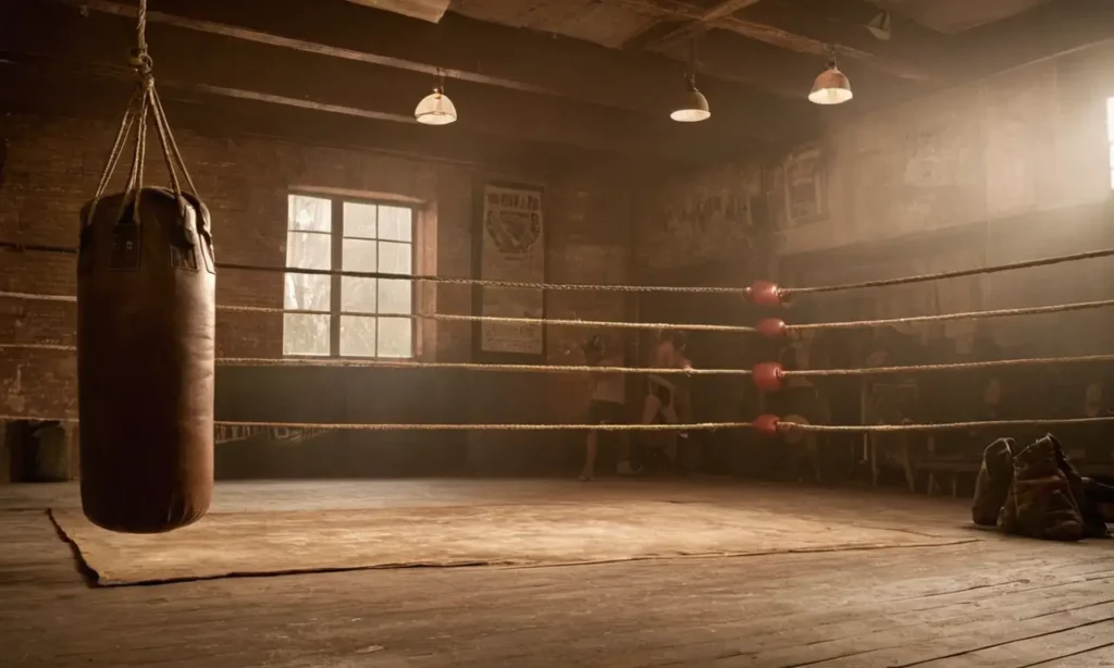 Salle de boxe usée
