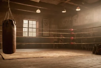 Salle de boxe usée