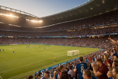 Stade animé avec fans