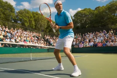 Un match de tennis sous un ciel ensoleillé