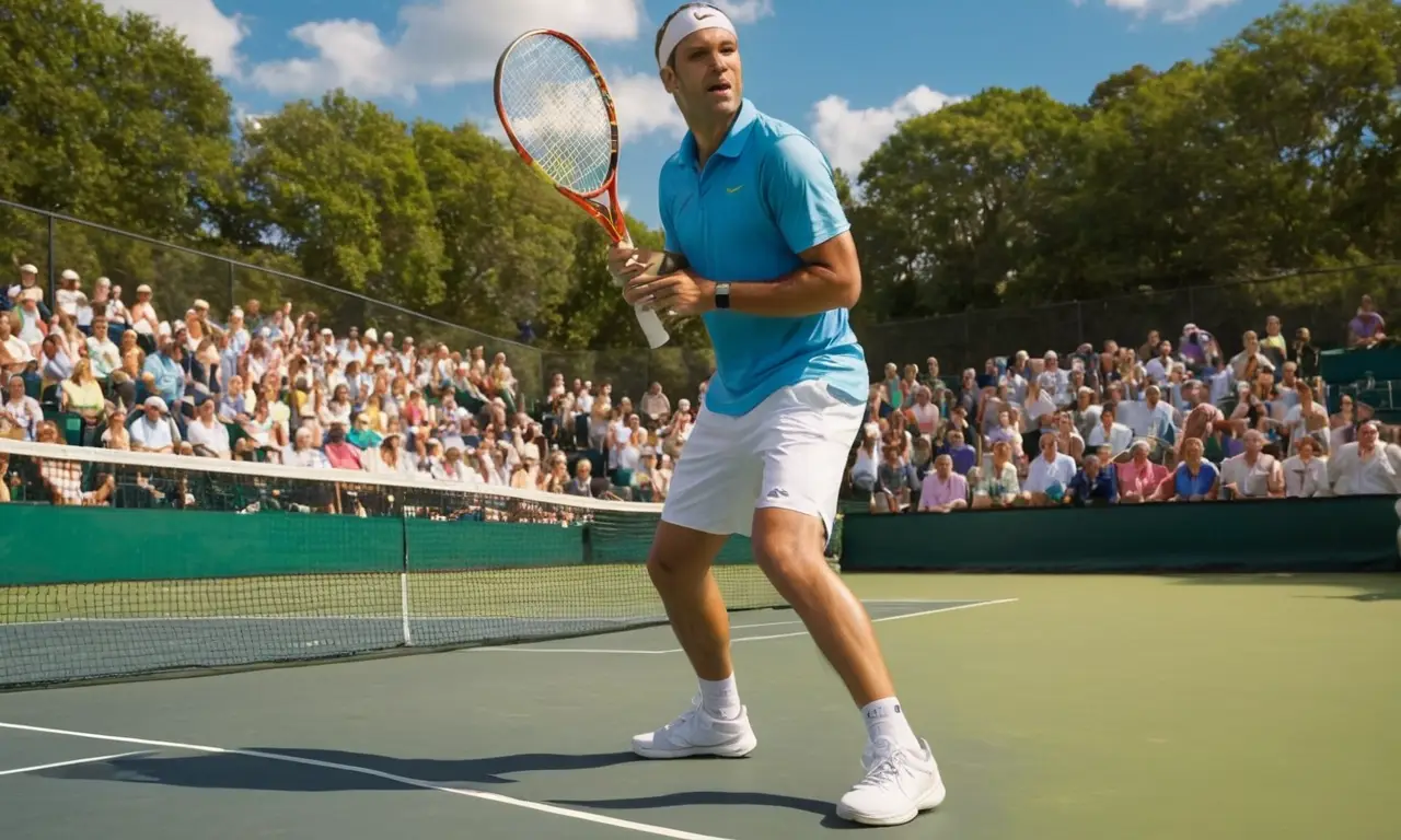 Un match de tennis sous un ciel ensoleillé