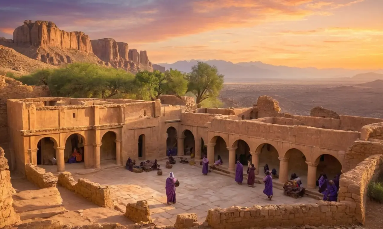 Paysage ancien vibrant de culture et histoire