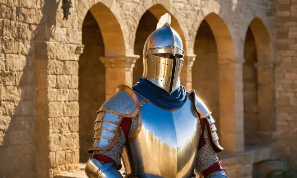 Un chevalier médiéval en armure majestueuse