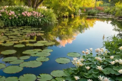 Couleurs douces et jardin paisible en harmonie