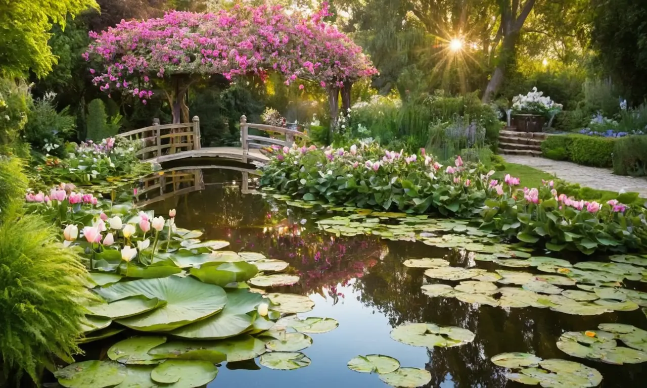 Jardins luxuriants créant une atmosphère enchantée