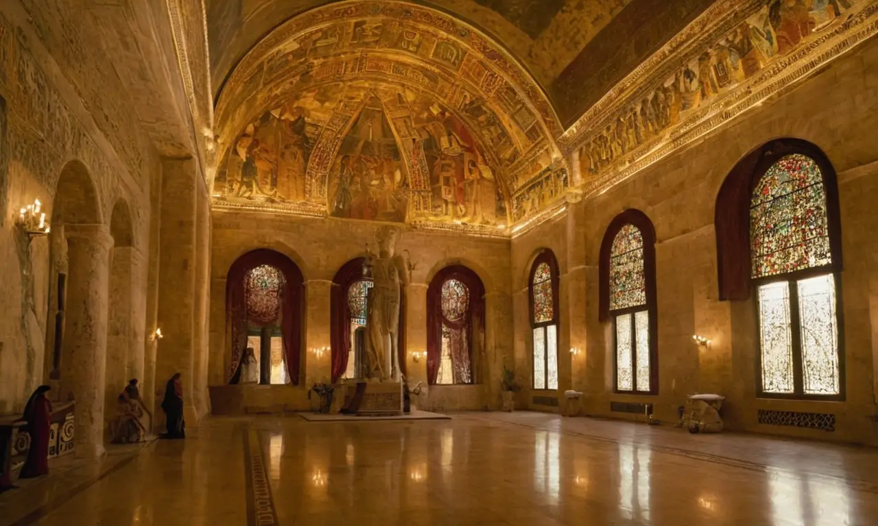 Un palais romain grand et majestueux
