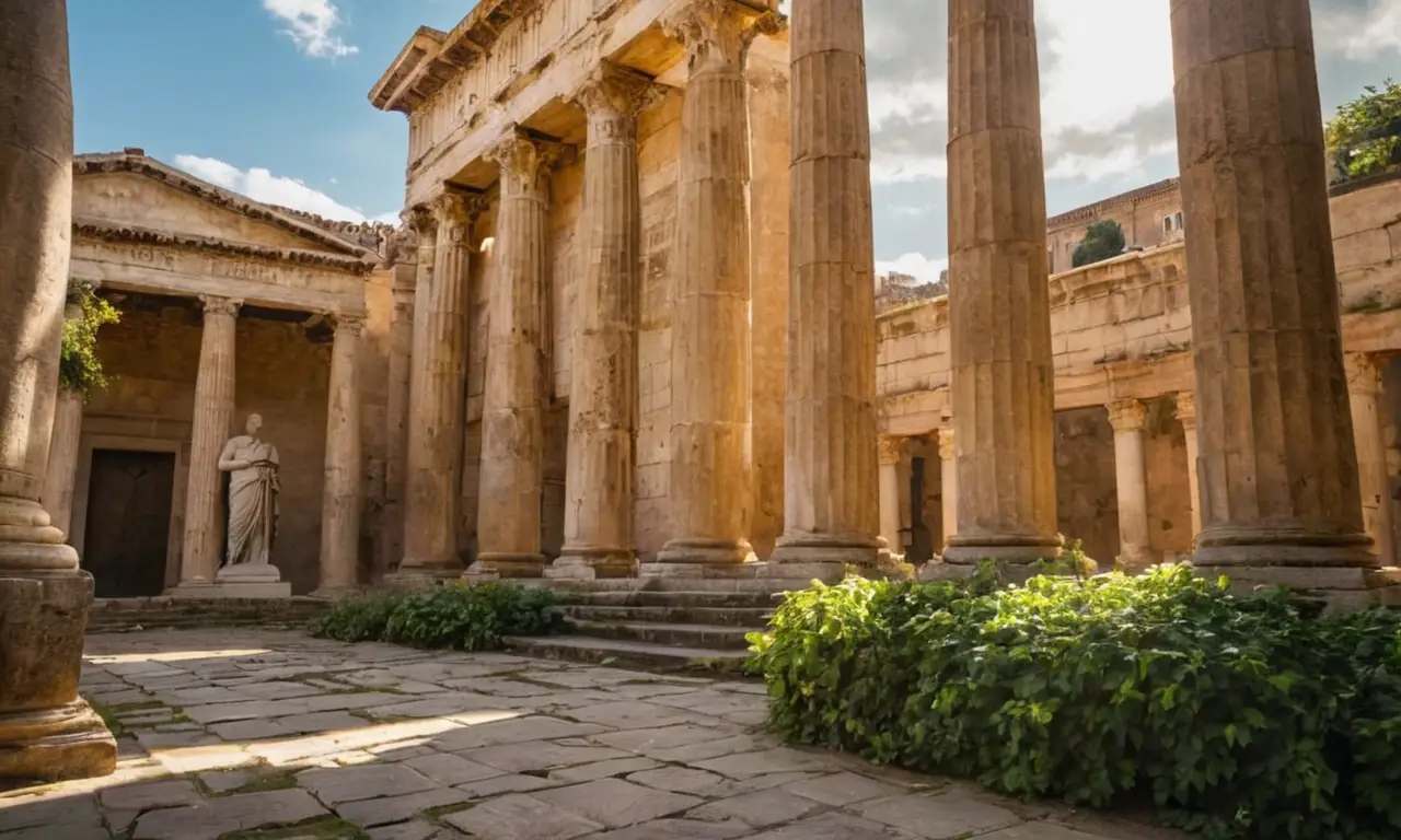 Forum romain ensoleillé, riche en histoire