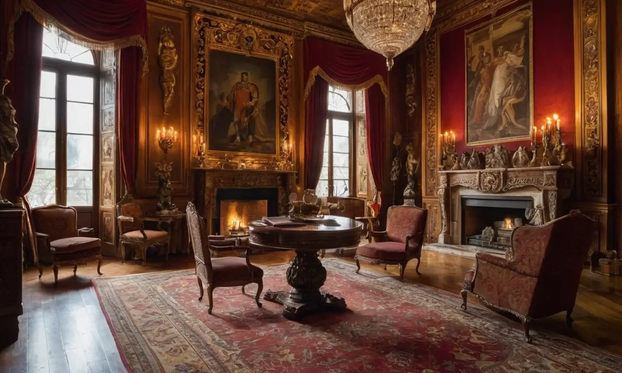 Salle historique riche en détails nostalgiques