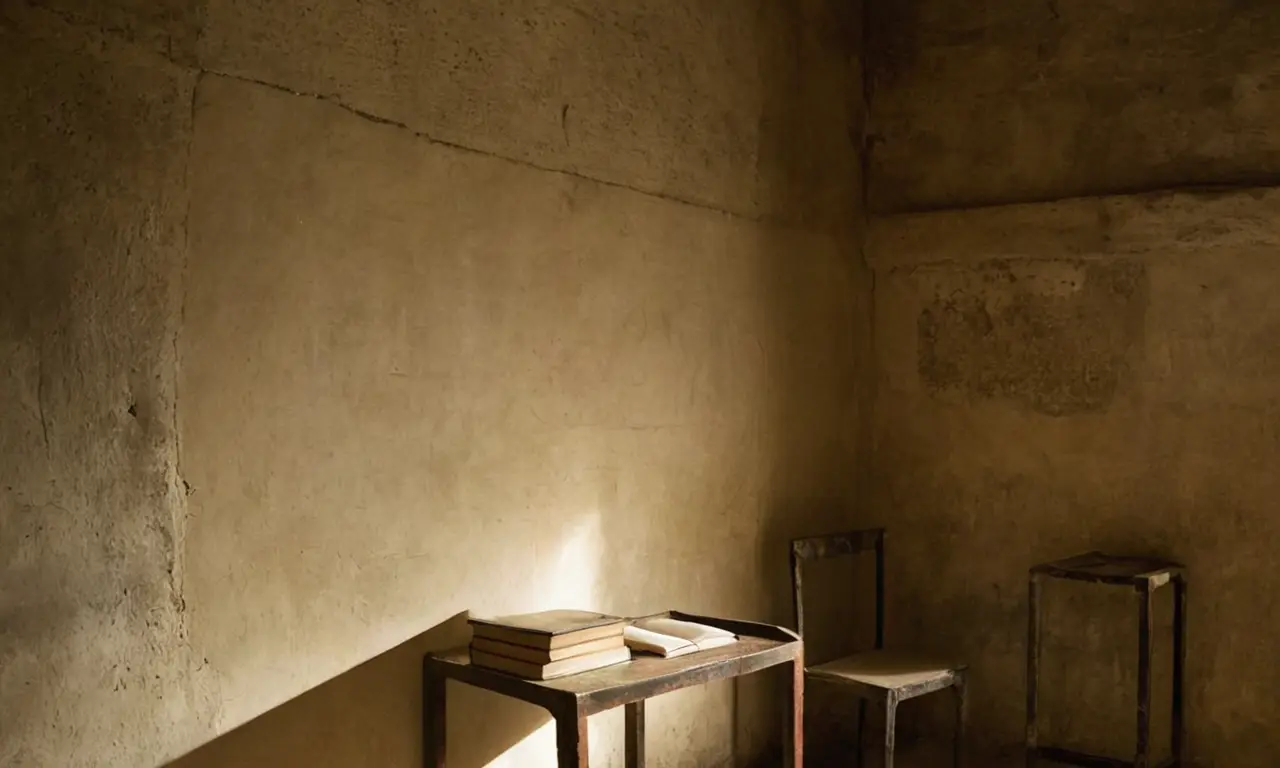 Une cellule de prison, ombres et résilience