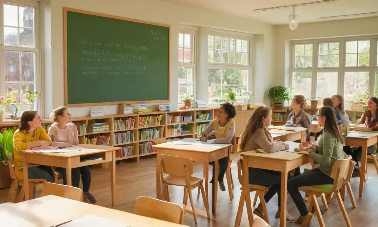 Une salle de classe dynamique et colorée