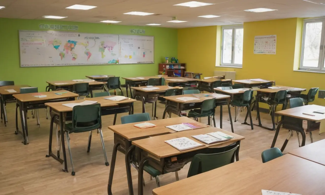 Salle de classe organisée et interactive