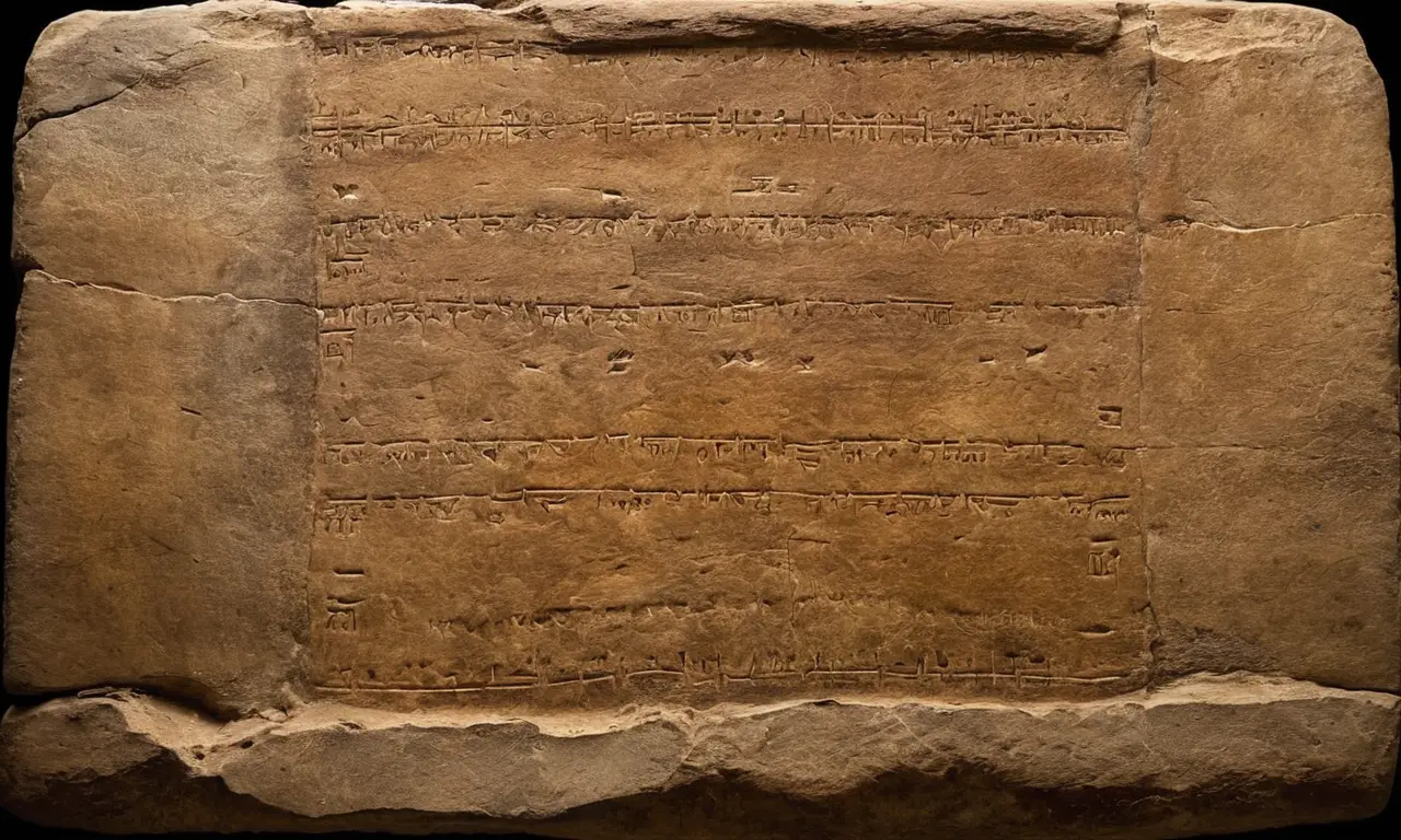 Tablette ancienne évoquant mystère et connaissance
