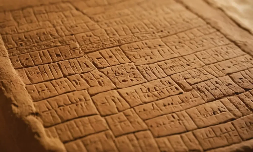 Tablette dargile ancienne avec inscriptions cunéiformes