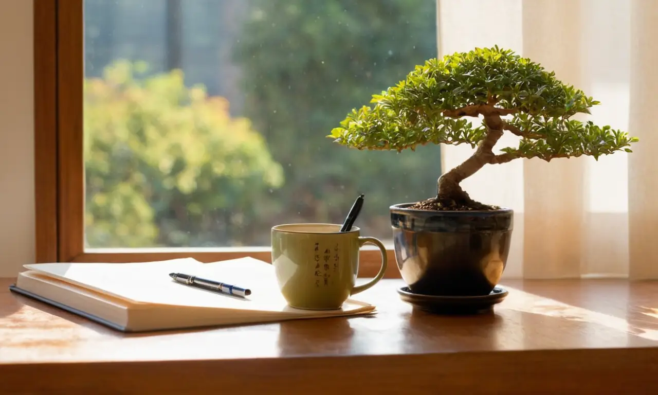 Bureau en bois, ambiance détude sereine