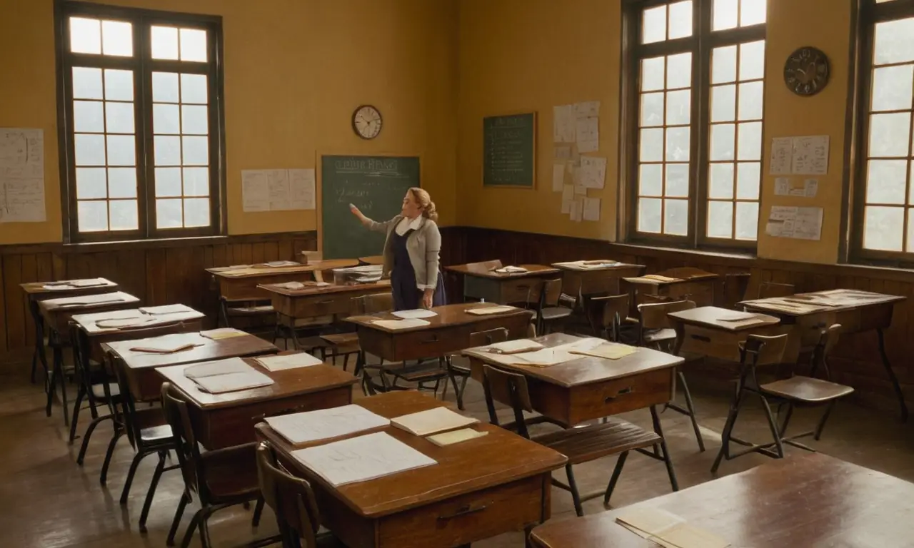 Salle de classe lumineuse, élèves attentifs