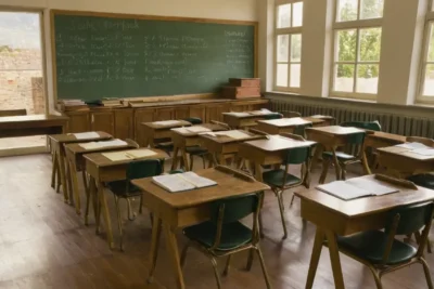 Salle de classe lumineuse et studieuse
