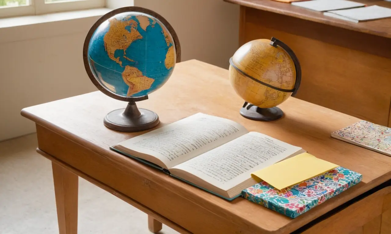 Bureau lumineux, livre ouvert, atmosphère dapprentissage