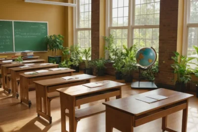 Classe organisée avec lumière et détails riches