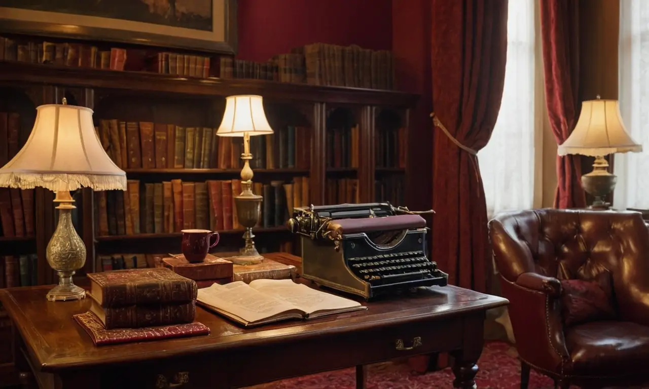 Une bibliothèque sombre évoquant la nostalgie littéraire