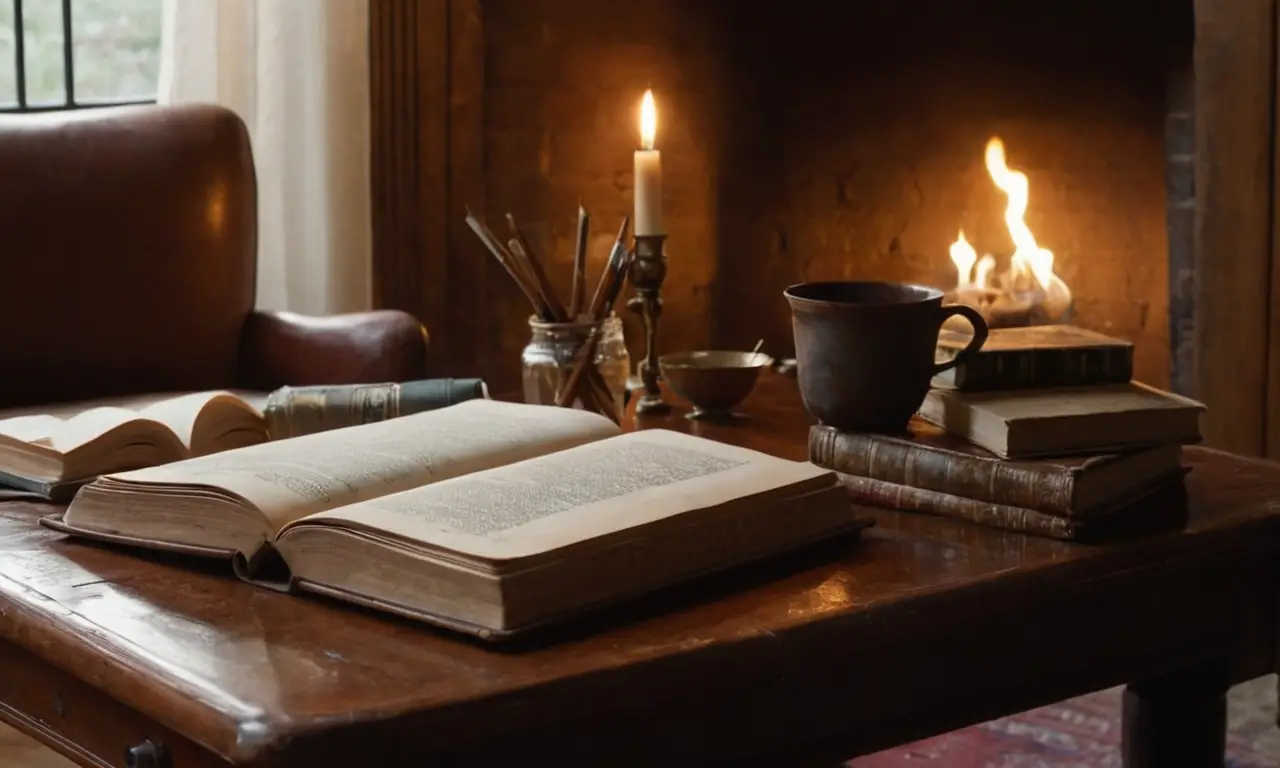 Une table en bois, ambiance chaleureuse et nostalgique