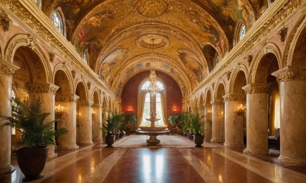 Intérieur baroque riche en lumière et détails