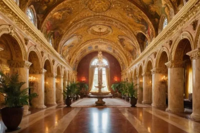 Intérieur baroque riche en lumière et détails
