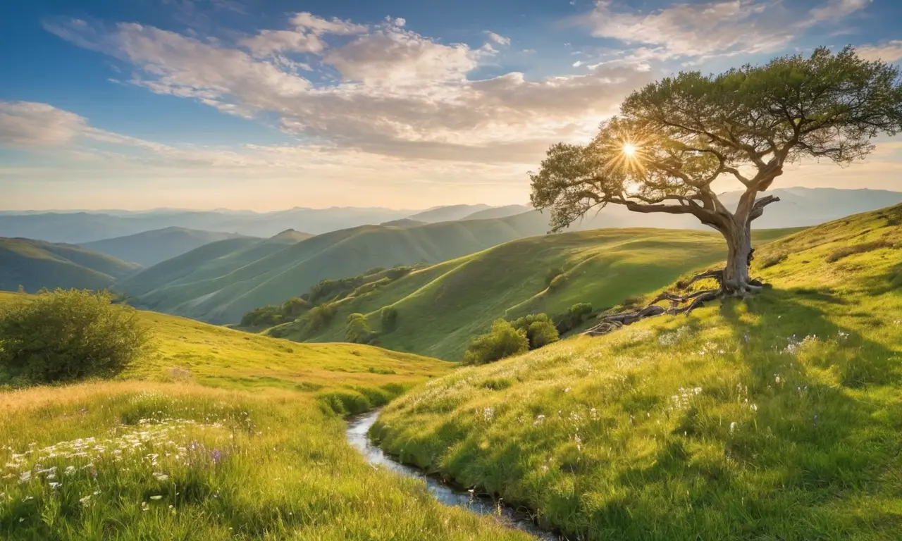 Un paysage serein évoquant la tranquillité