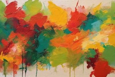 Palette vibrante et composition dynamique en harmonie