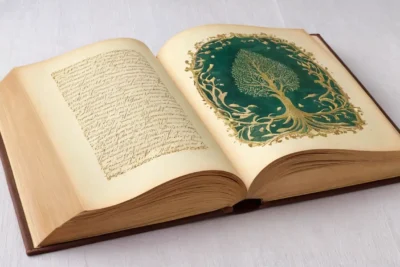 Un parchemin ancien avec écriture élégante