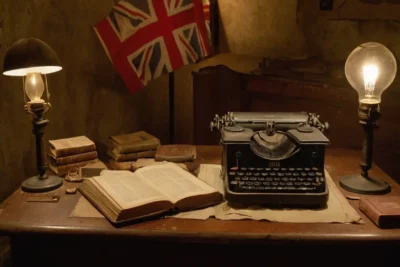 Une pièce sombre remplie dartefacts historiques