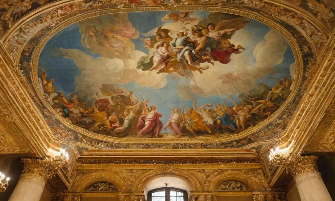 Un plafond majestueux riche en fresques