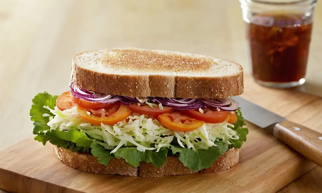 Un sandwich gourmet sur un comptoir lumineux