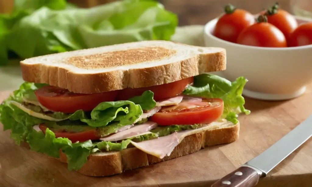 Un sandwich appétissant sur une planche en bois