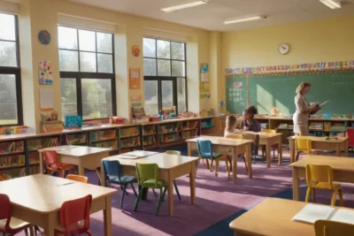 Salle de classe vibrante et interactive