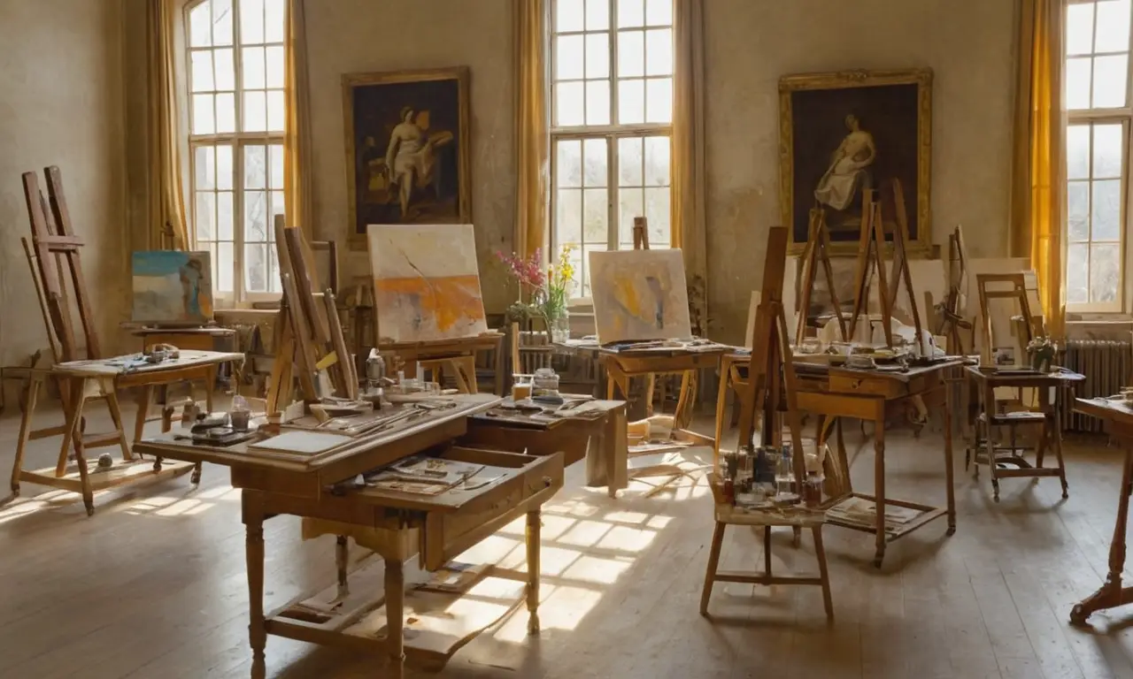 Un studio artistique baigné de lumière créative