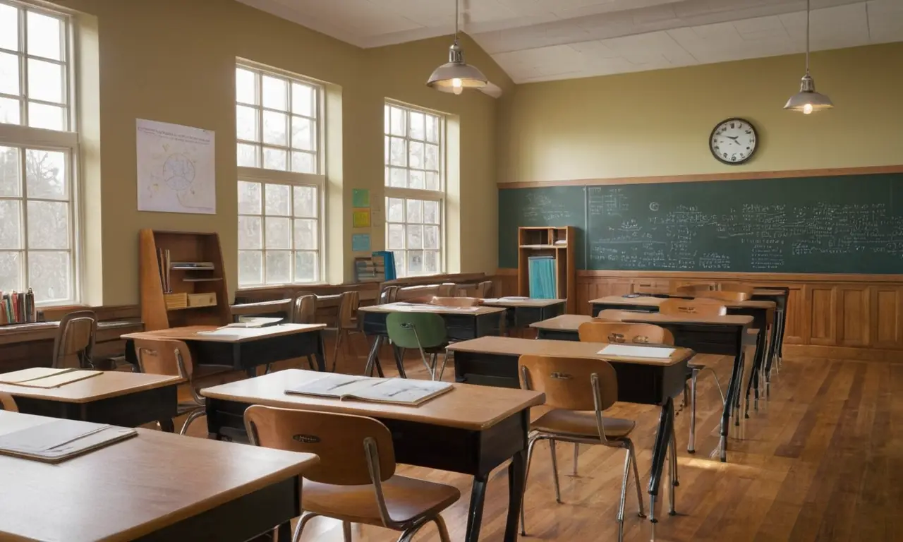 Salle de classe lumineuse et organisée