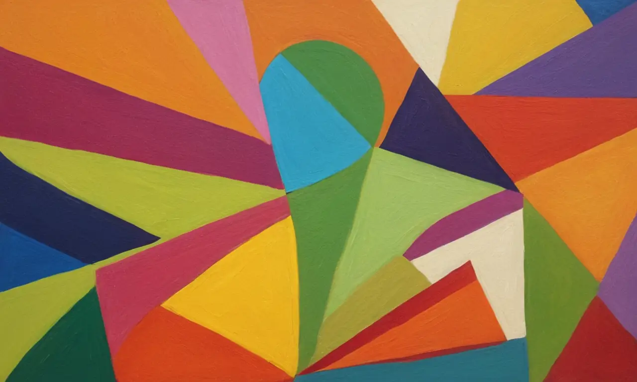 Composition abstraite riche en couleurs et formes
