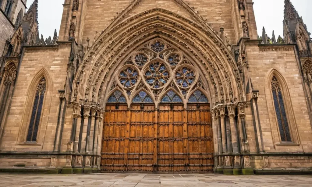 Façade gothique complexe et majestueuse