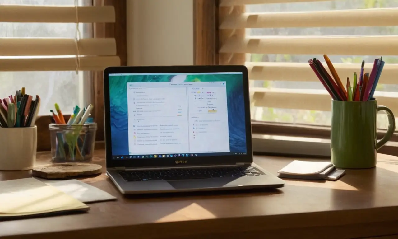 Ordinateur portable propre sur une table bois