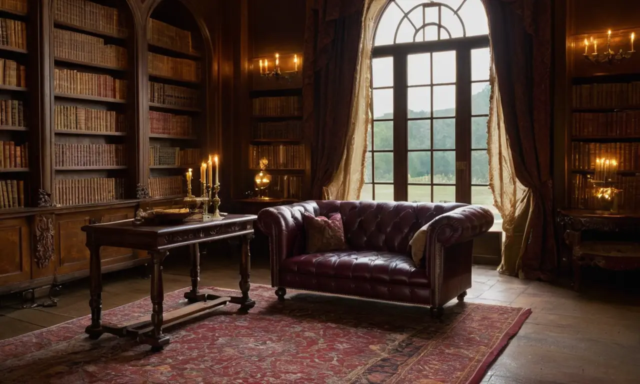 Une pièce sombre avec des livres anciens