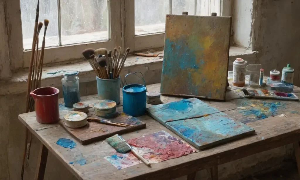 Tableau dart avec couleurs vibrantes et lumières
