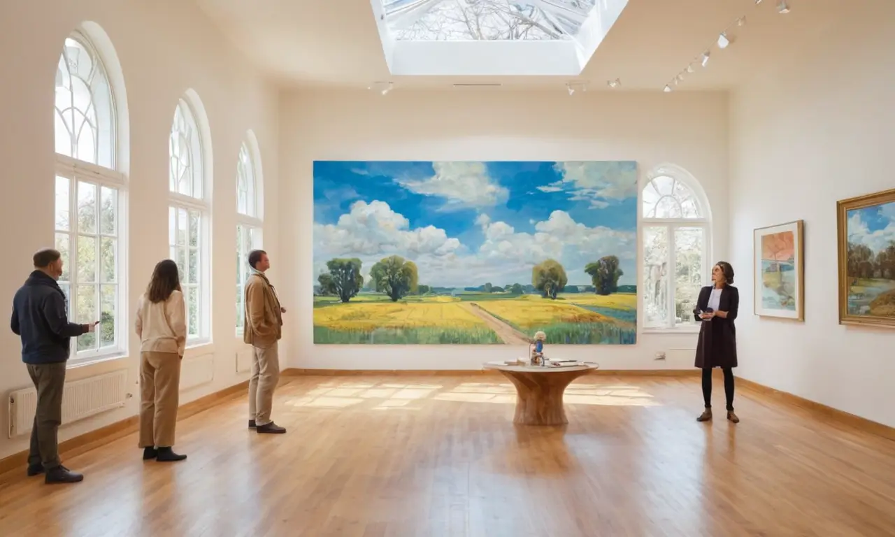 Une galerie spacieuse de peintures surréalistes