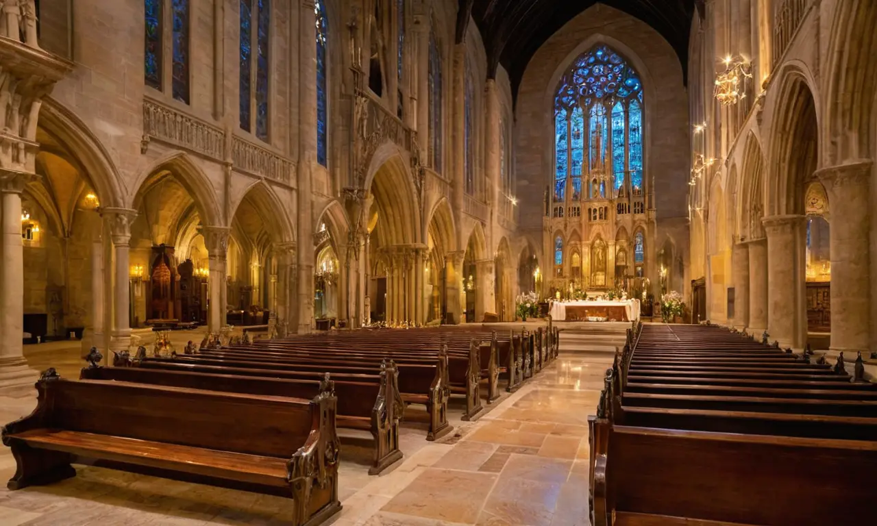 Cathédrale gothique illumine lhistoire sacrée