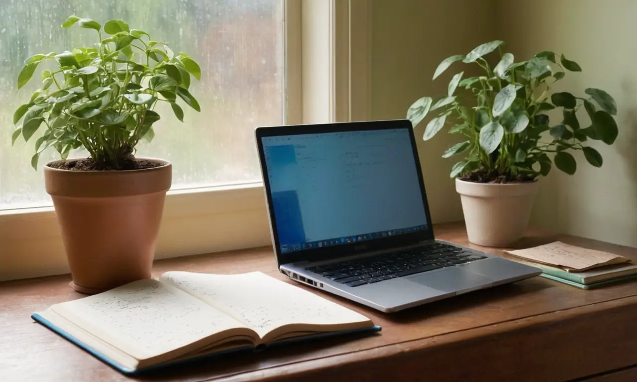 Un bureau en désordre, chaleureux et vivant
