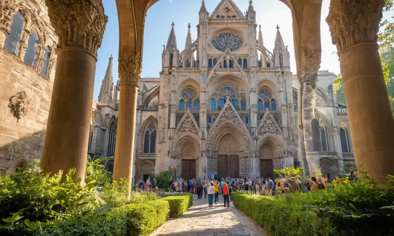 Une cathédrale gothique majestueuse attire les visiteurs