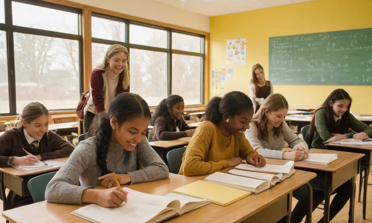 Salle de classe lumineuse et multiculturelle