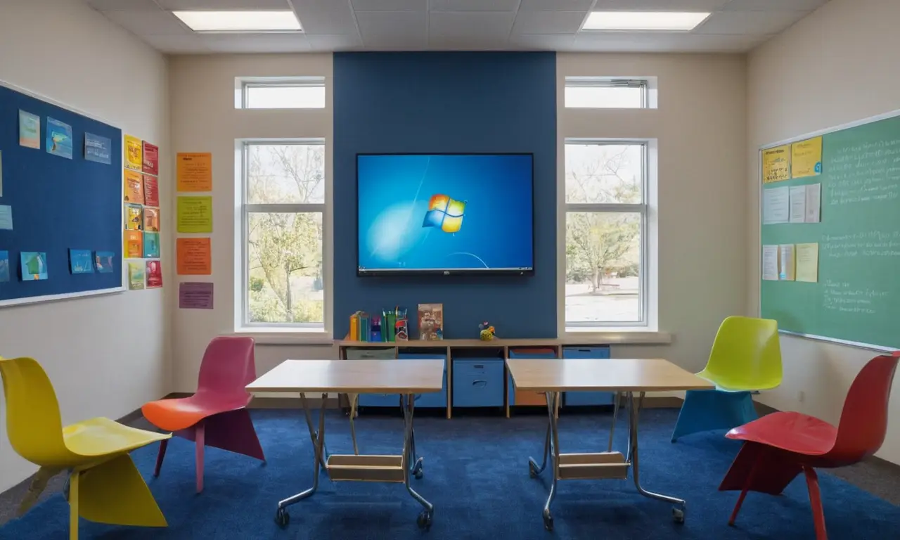 Salle de classe lumineuse et concentrée