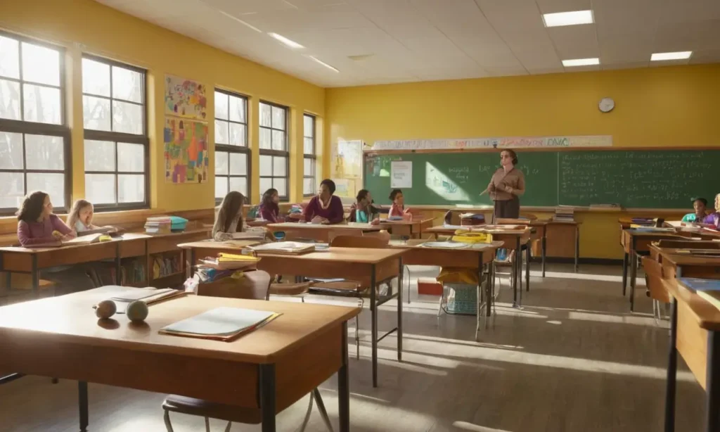 Salle de classe lumineuse et animée
